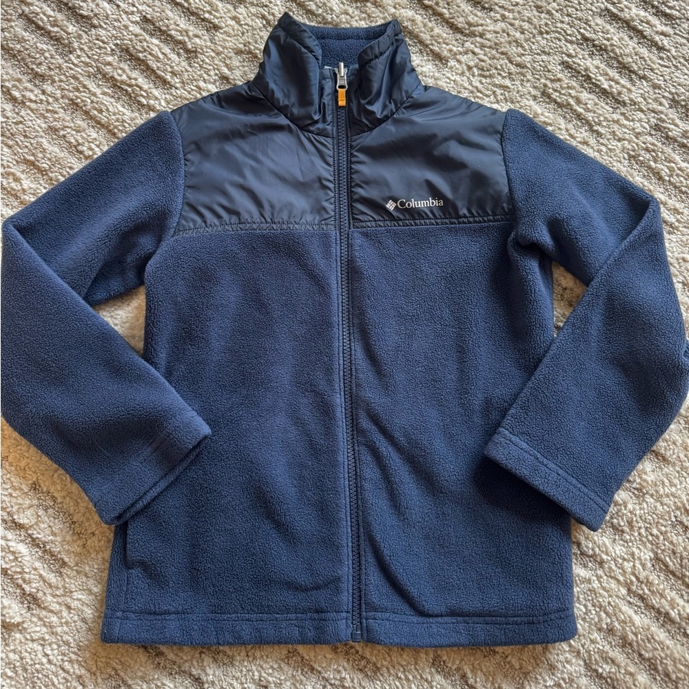 Columbia Boys Size 8 (Small) Dark Blue Full Zip Jacket EUC